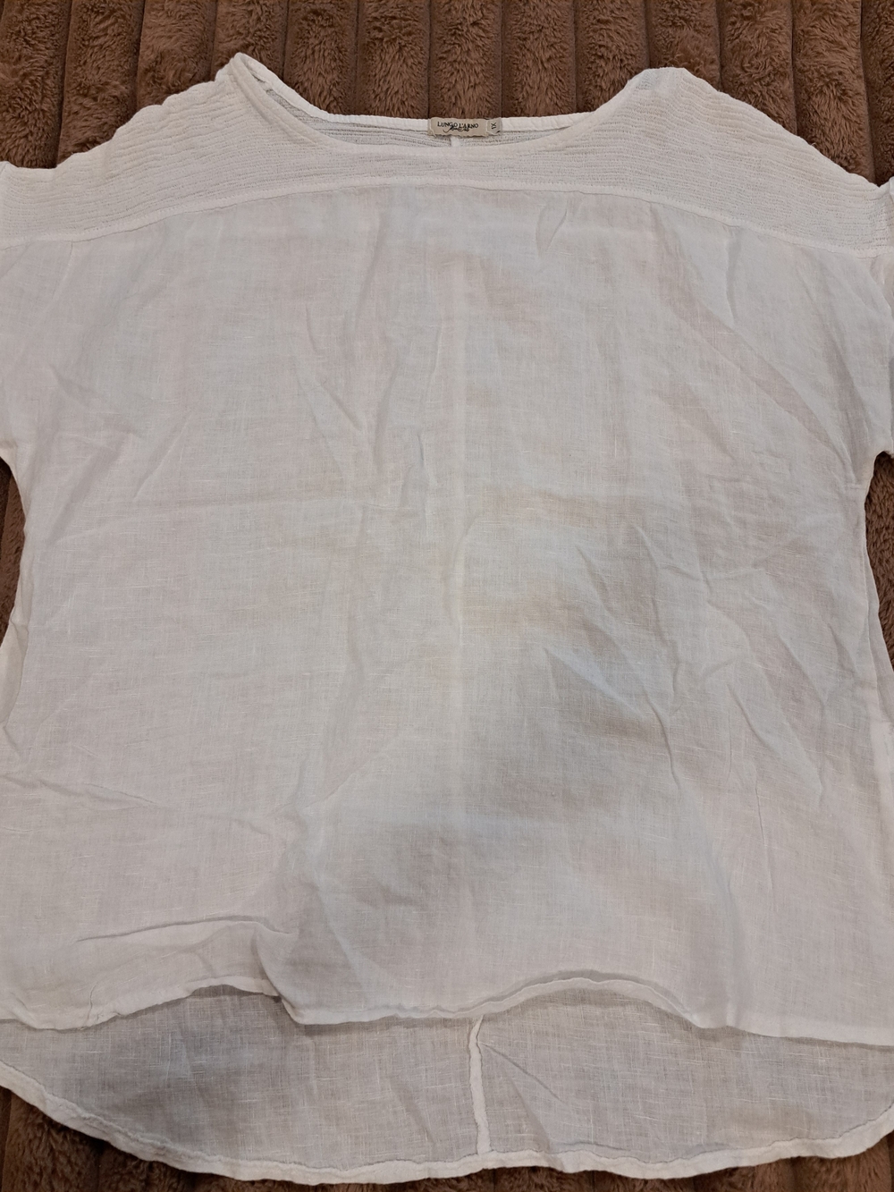 Lungo L’Arno Italy 100% Linen Ivory Tunic Top 1X Oversized Lagenlook
